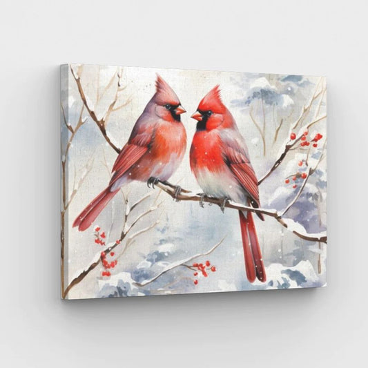 Frosty Cardinal Duet - Paint by Numbers Kit