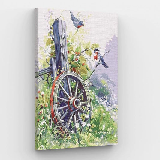 Vintage Wagon Wheel - Paint by Numbers Kit