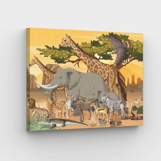 African Savanna Animals - Paint by Numbers Kit