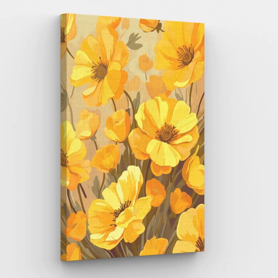 Beautiful Yellow Flowers - Paint by Numbers Kit