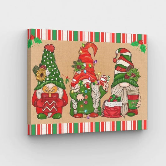 Christmas Gnome Trio - Paint by Numbers Kit