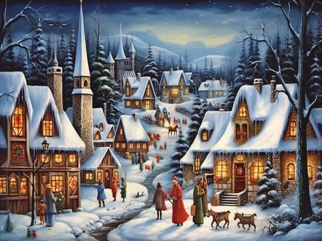 Christmas in the Town - Paint by Numbers Kit