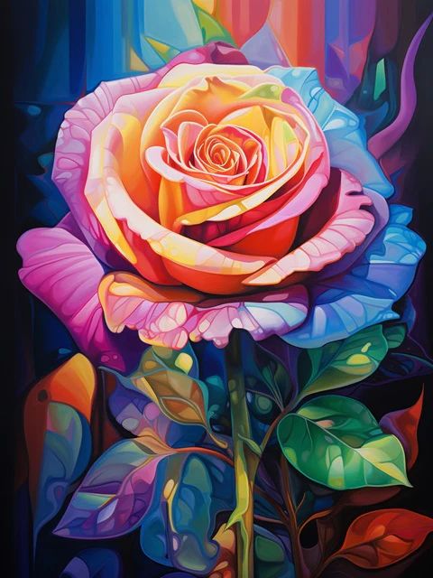 Colorful Rose - Paint by Numbers Kit