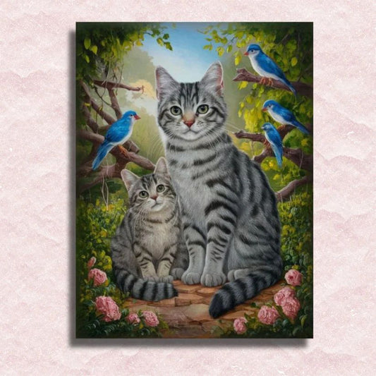 Cute Cats and Birds - Paint by Numbers Kit