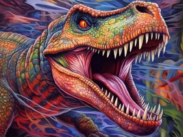 Furious Dinosaur - Paint by Numbers Kit