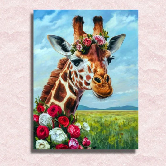 Giraffe Dressed in Flowers - Paint by Numbers Kit