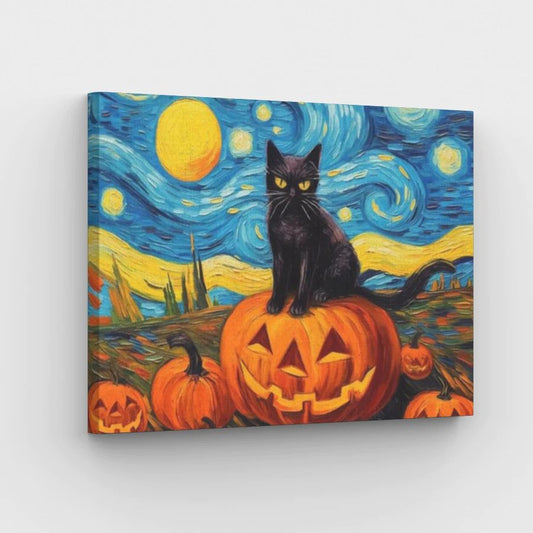 Halloween Starry Night Cat - Paint by Numbers Kit