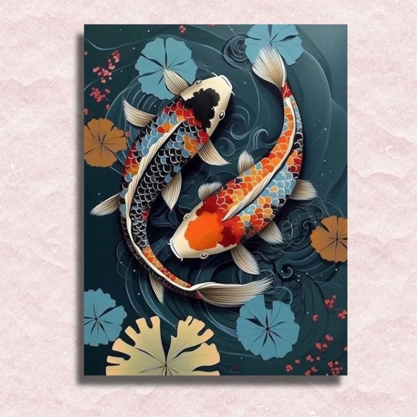 Koi Fish in Pond - Paint by Numbers Kit