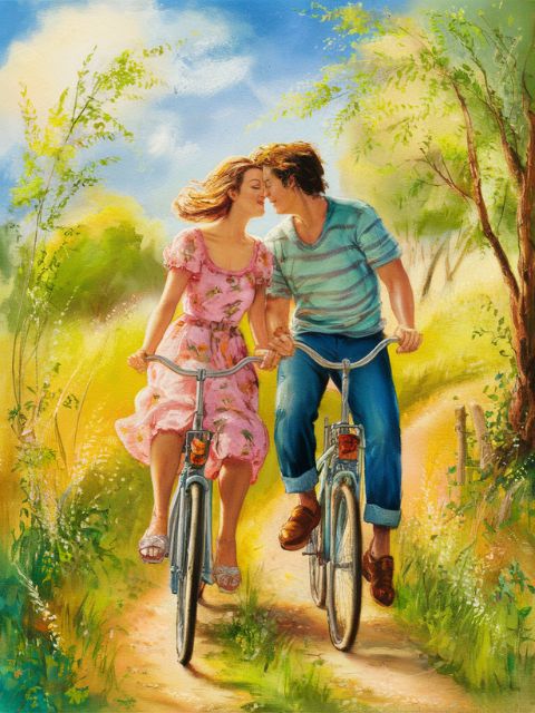 Love on Bicycles - Paint by Numbers Kit