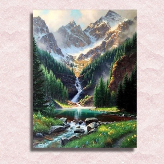 Rocky Mountains Waterfall - Paint by Numbers Kit