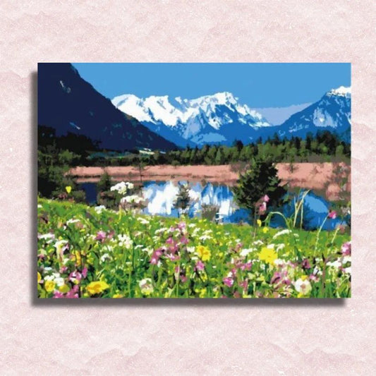 Mountains and Flowers Landscape - Paint by Numbers Kit