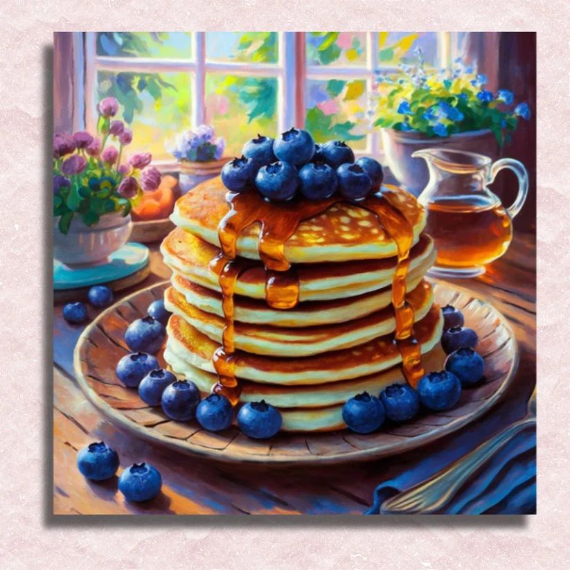 Pancakes with Blueberries - Paint by Numbers Kit