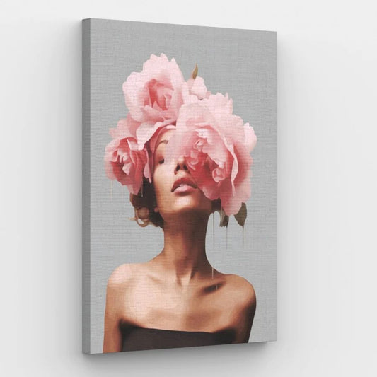 Peony Adorned Woman - Paint by Numbers Kit