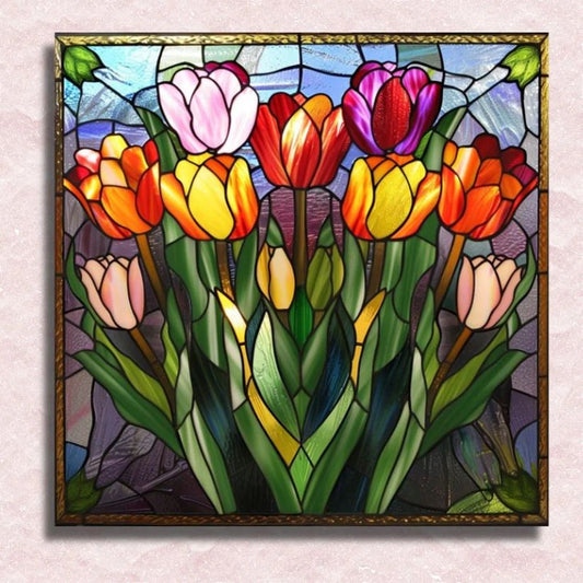 Stained Glass Tulip Burst - Paint by Numbers Kit
