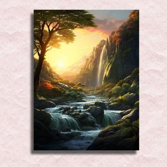 Sunlit Cascade Haven - Paint by Numbers Kit