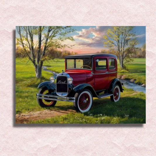 Vintage Red Ford Model A - Paint by Numbers Kit