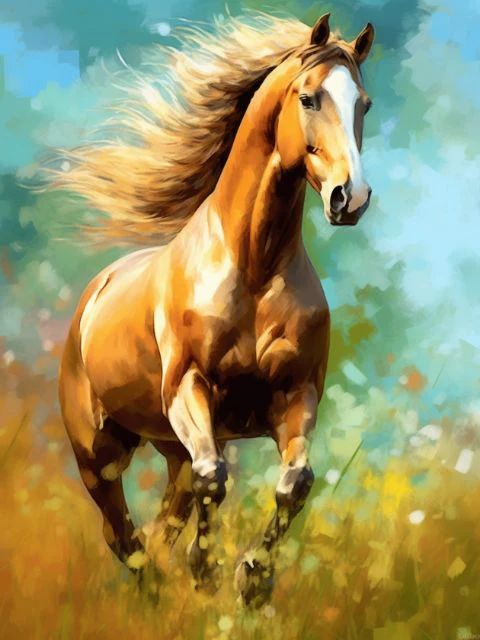 Adorable Trotting Horse - Paint by Numbers Kit