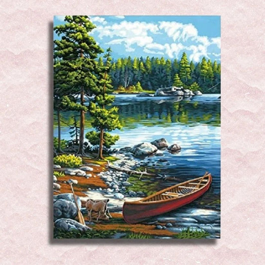 Boat in Wilderness - Paint by Numbers Kit