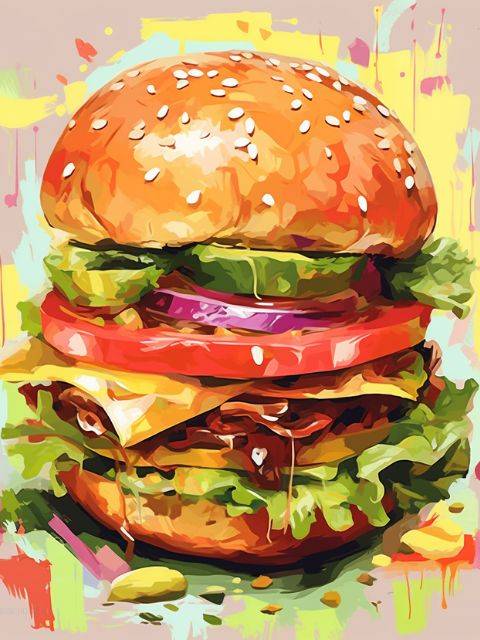 Burger - Paint by Numbers Kit