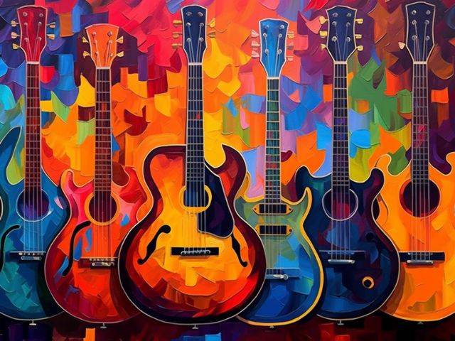 Colorful Guitars - Paint by Numbers Kit