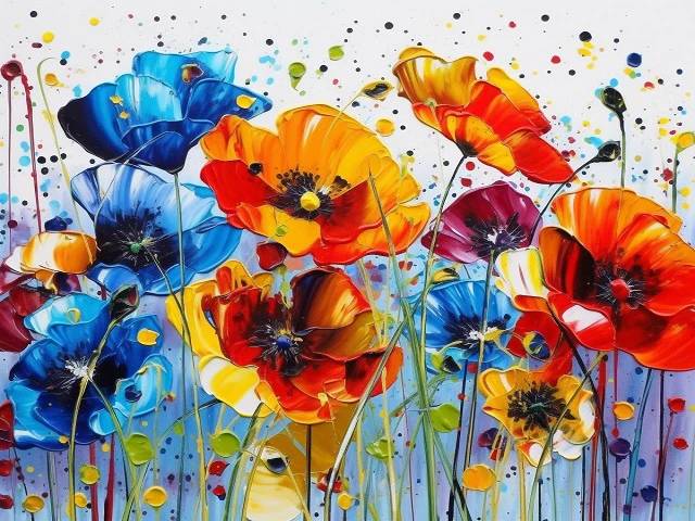 Colorful Poppies - Paint by Numbers Kit