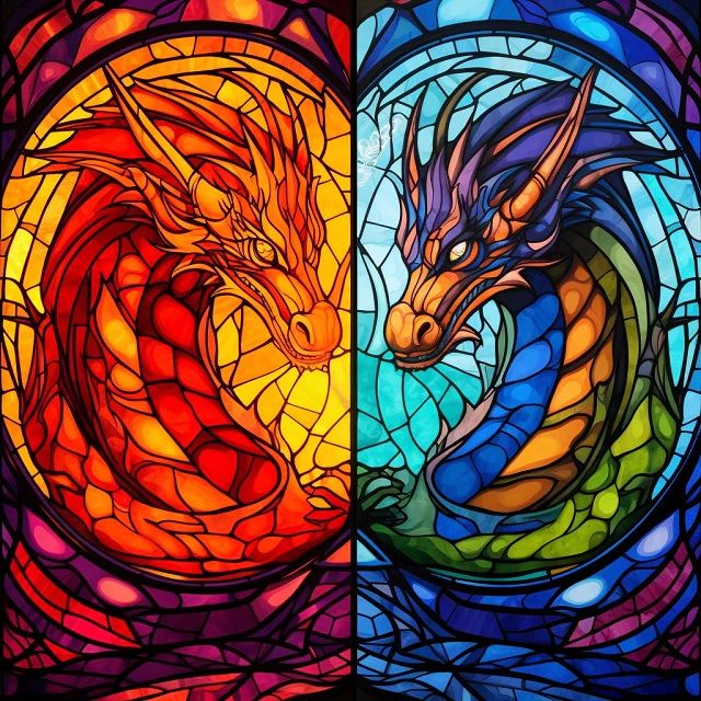 Dragons of Fire and Ice - Paint by Numbers Kit