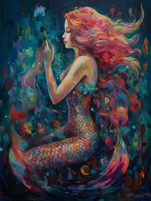Dreaming Mermaid - Paint by Numbers Kit