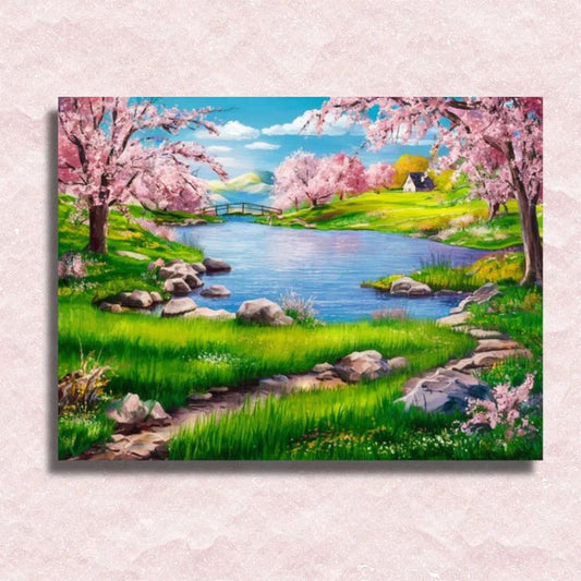 Floral Lake Fantasy - Paint by Numbers Kit