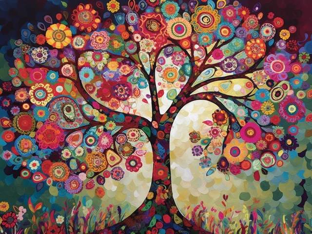 Flower Mandala Tree - Paint by Numbers Kit
