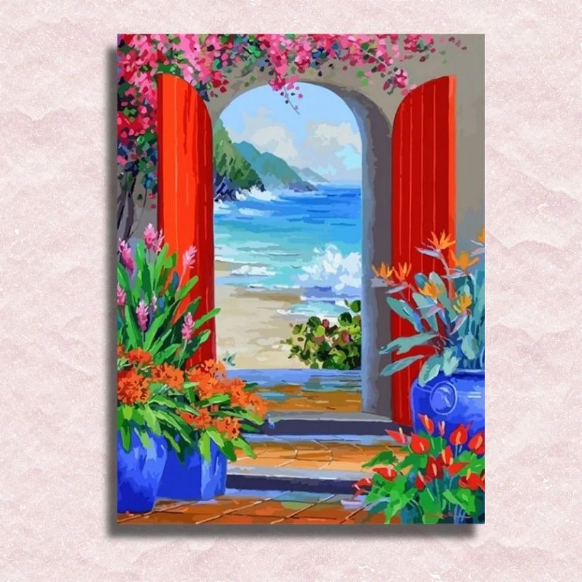 Flowery Door to the Sea - Paint by Numbers Kit