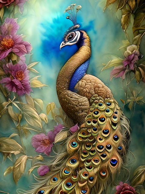 Golden Peacock - Paint by Numbers Kit