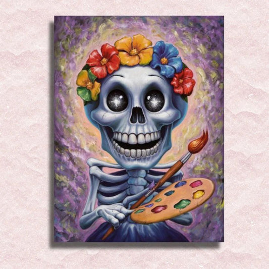 Grinning Cheerful Skull - Paint by Numbers Kit