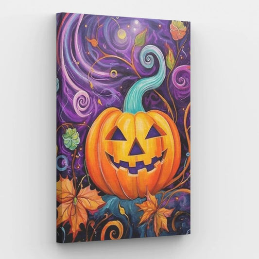 Halloween Pumpkin Grim Smile - Paint by Numbers Kit