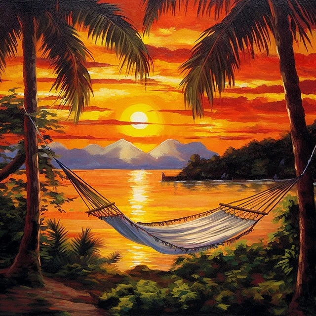 Hammock on the Beach - Paint by Numbers Kit
