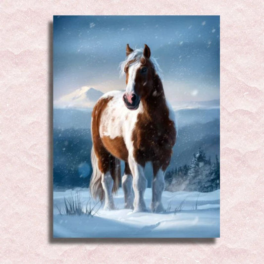Horse in Snow - Paint by Numbers Kit