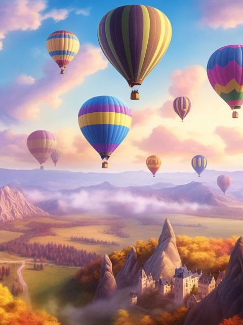 Hot Air Balloons - Paint by Numbers Kit