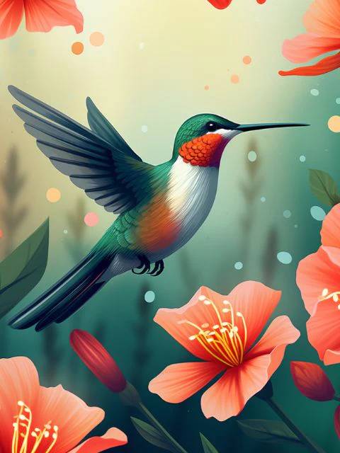 Hummingbird - Paint by Numbers Kit