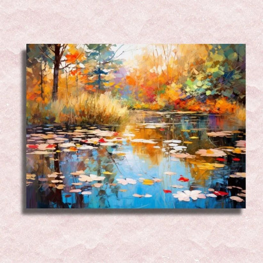 Impressionist Colorful Pond in Fall - Paint by Numbers Kit