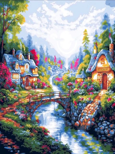 Lovely Spring Village - Paint by Numbers Kit