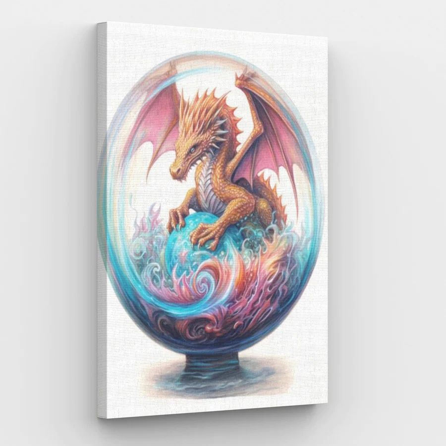 Magical Crystal Ball Dragon - Paint by Numbers Kit