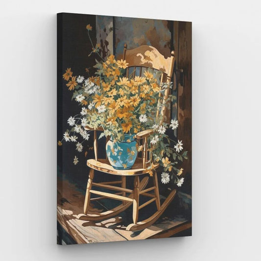 Meadow Flowers on Chair - Paint by Numbers Kit