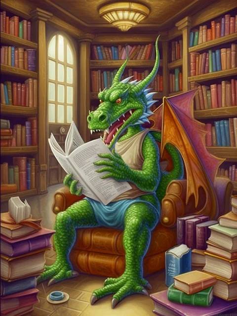 Reading Dragon - Paint by Numbers Kit