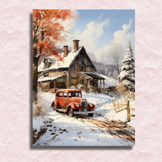 Red Truck Winter Retreat - Paint by Numbers Kit