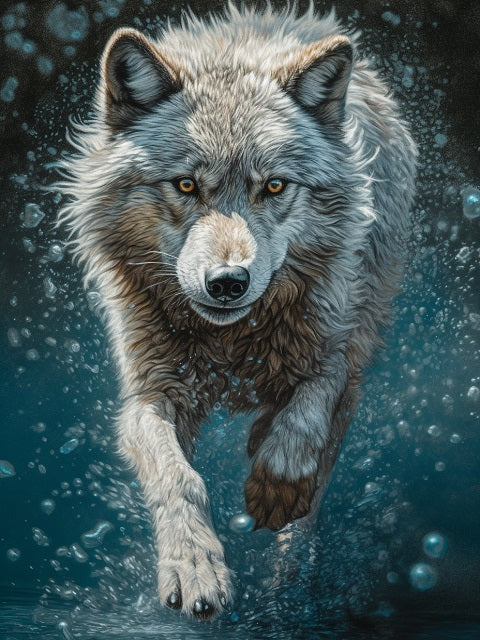 Running Wolf - Paint by Numbers Kit