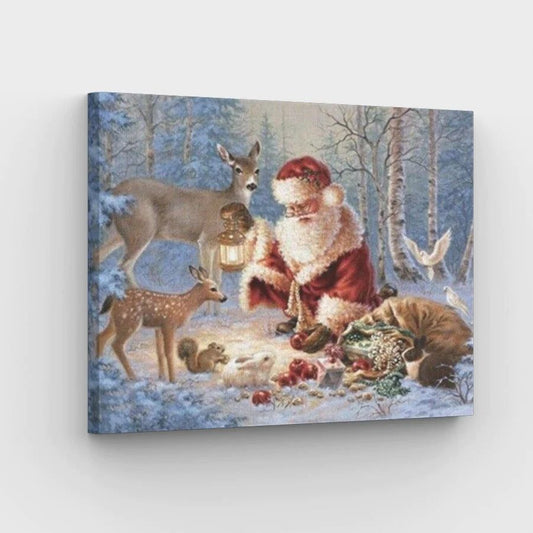 Santa Claus and Animals - Paint by Numbers Kit