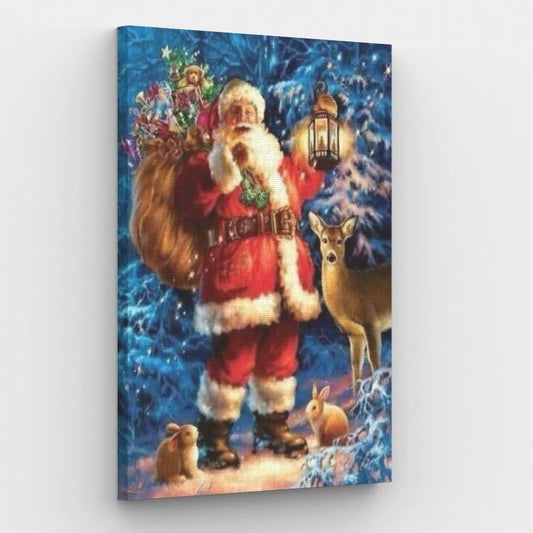 Santa Claus with Deer - Paint by Numbers Kit