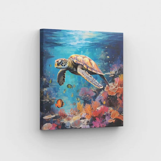 Sea Turtle Coral Voyage - Paint by Numbers Kit