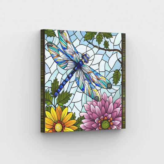 Stained Glass Dragonfly - Paint by Numbers Kit
