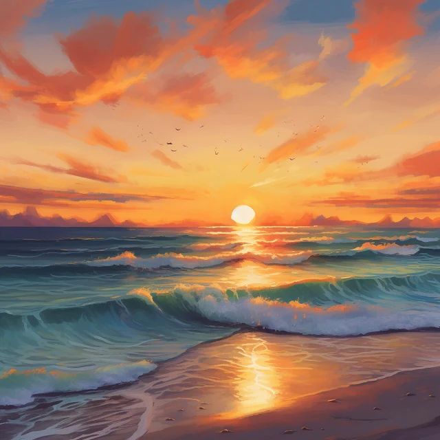 Sunset over Sea - Paint by Numbers Kit