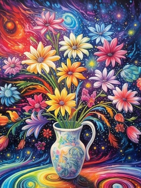 Vase Full of Flowers - Paint by Numbers Kit